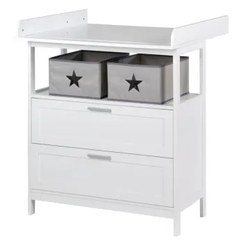 Comoda de copii alba cu masa de schimbat 75x100x87 cm Hamburg - Roba imagine