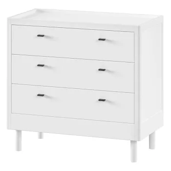 Comoda de copii alba din lemn de fag 100x95x55 cm Forrest - Vipack imagine