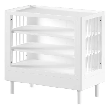 Comoda de copii alba din lemn de fag cu masa de schimbat 100x79x55 cm Forrest - Vipack imagine