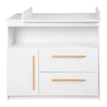 Comoda de copii alba joasa 107x98 cm Lilo - Roba imagine