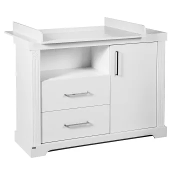 Comoda de copii alba joasa cu masa de schimbat 120x98 cm Maxi - Roba imagine
