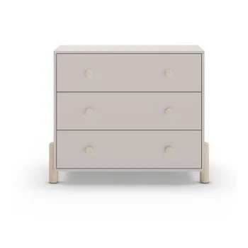 Comoda de copii crem joasa din lemn de pin 90x80 cm Enola - Marckeric imagine