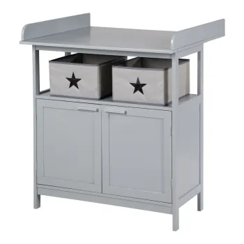 Comoda de copii gri cu masa de schimbat 87x100x75 cm Hamburg - Roba imagine