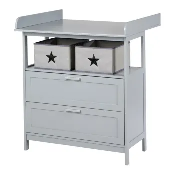 Comoda de copii gri cu masa de schimbat 87x100x75 cm Hamburg - Roba imagine