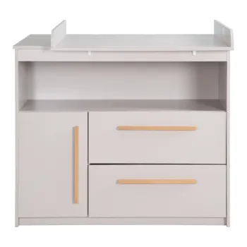 Comoda de copii gri deschis cu masa de schimbat 107x98x75 cm Lea - Roba imagine