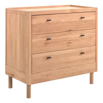 Comoda de copii in culoare naturala din lemn de stejar 100x95x55 cm Forrest - Vipack imagine