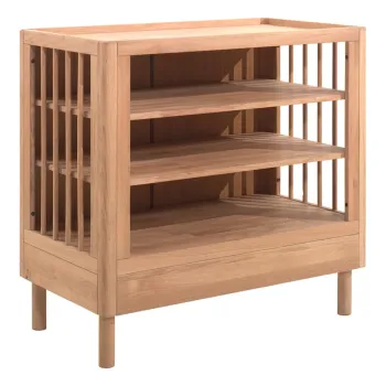 Comoda de copii in culoare naturala din lemn de stejar cu masa de schimbat 100x79x55 cm Forrest - Vipack imagine