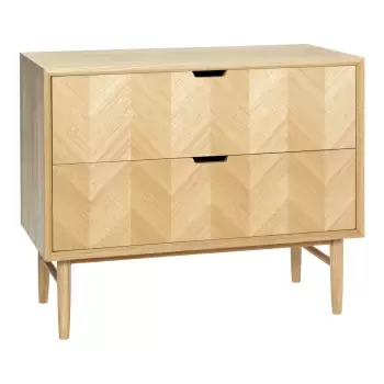 Comoda din lemn de stejar cu 2 sertare H?bsch Herringbone, natural imagine