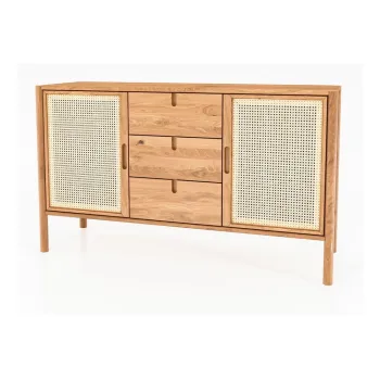 Comoda din lemn de stejar joasa 142x84 cm Pola - The Beds imagine