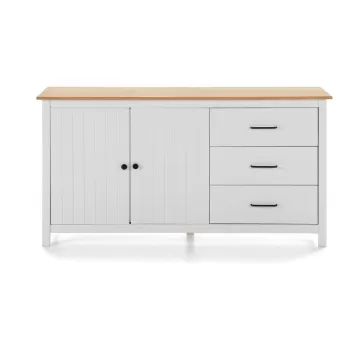 Comoda din lemn Marckeric Miranda, inaltime 150 cm, alb imagine
