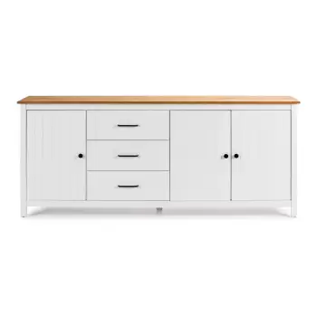 Comoda din lemn Marckeric Miranda, inaltime 190 cm, alb imagine