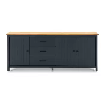 Comoda din lemn Marckeric Miranda, inaltime 190 cm, gri antracit imagine