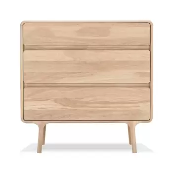 Comoda din lemn masiv de stejar cu 3 sertare Gazzda Fawn imagine