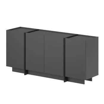 Comoda gri antracit cu orificiu pentru cabluri 180x80x45 cm Dorma - Kalune Design imagine