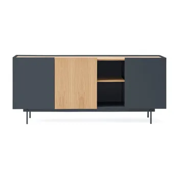 Comoda gri antracit-natural joasa cu aspect de lemn de stejar 180x78 cm Otto - Teulat imagine