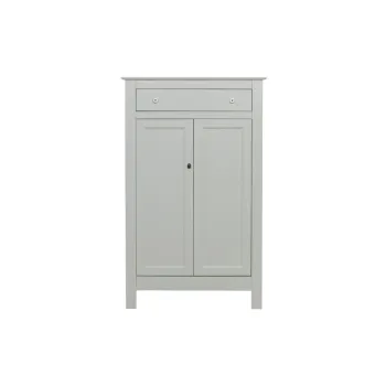 Comoda gri deschis inalta din lemn de pin cu incuietoare 93x150 cm Eva - WOOOD imagine