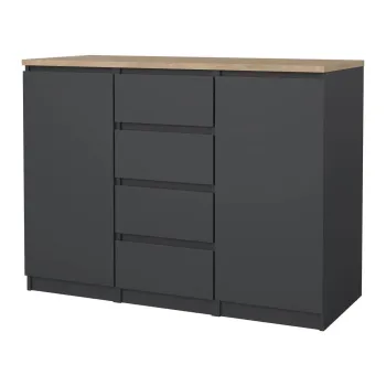 Comoda gri inchis 121x91x50 cm Naia - Tvilum imagine
