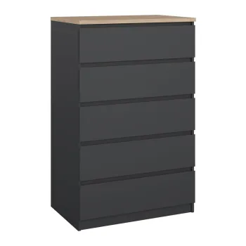 Comoda gri inchis 77x121x50 cm Naia - Tvilum imagine