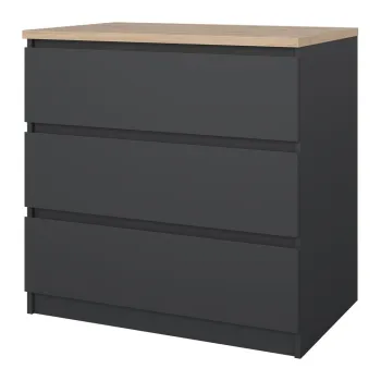 Comoda gri inchis 77x76x50 cm Naia - Tvilum imagine