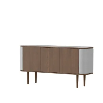 Comoda gri/maro joasa cu aspect de lemn de stejar 150x75 cm Treasures - UMAGE imagine