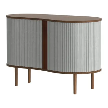 Comoda gri/maro joasa cu aspect de lemn de stejar cu usa glisanta 100x67 cm Audacious - UMAGE imagine