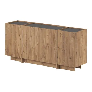 Comoda in culoare naturala cu aspect de lemn de pin cu orificiu pentru cabluri 180x80x45 cm Dorma - Kalune Design imagine