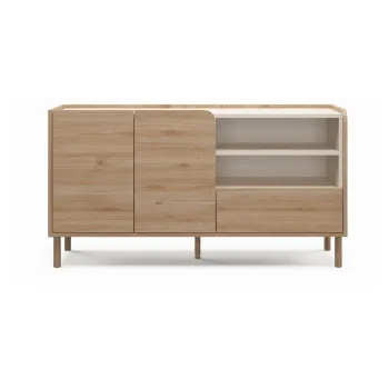Comoda in culoare naturala cu aspect de lemn de stejar 141x75,5x44 cm Monza - Marckeric imagine