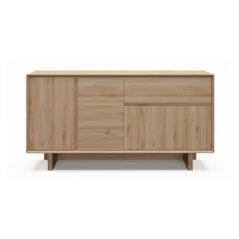 Comoda in culoare naturala cu aspect de lemn de stejar 146x76x45 cm Carpi - Marckeric imagine