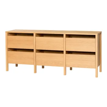 Comoda in culoare naturala cu aspect de lemn de stejar 150x65x40 cm Forma - Hubsch imagine