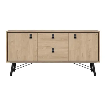 Comoda in culoare naturala cu aspect de lemn de stejar 150x72x40 cm Ry - Tvilum imagine