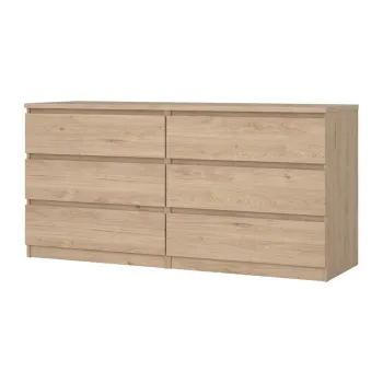 Comoda in culoare naturala cu aspect de lemn de stejar 154x76x50 cm Naia - Tvilum imagine