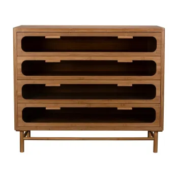 Comoda in culoare naturala din bambus 105x88x38 cm Caroun - Dutchbone imagine