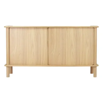 Comoda in culoare naturala din lemn de stejar cu usa glisanta 135x73,5x48 cm Italic - UMAGE imagine