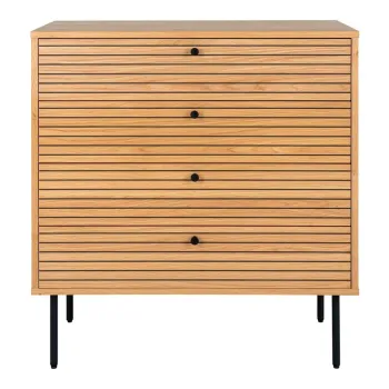 Comoda in culoare naturala inalta cu aspect de lemn de stejar 80x85 cm Kyoto - House Nordic imagine