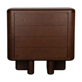 Comoda in culoare naturala inchisa cu aspect de lemn de frasin 100x98x40 cm Herman - Dutchbone imagine