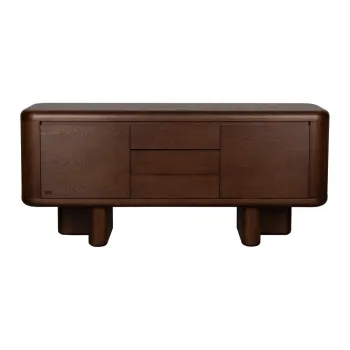 Comoda in culoare naturala inchisa cu aspect de lemn de frasin 160x72x40 cm Herman - Dutchbone imagine