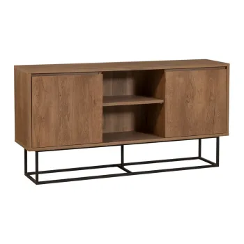 Comoda in culoare naturala joasa cu aspect de lemn de nuc 140x72 cm Rodez - Kalune Design imagine