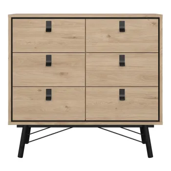 Comoda in culoare naturala joasa cu aspect de lemn de stejar 102x99 cm Ry - Tvilum imagine