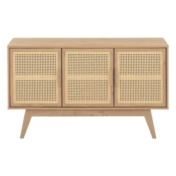 Comoda in culoare naturala joasa cu aspect de lemn de stejar 128x75 cm Bridget - Storaa imagine