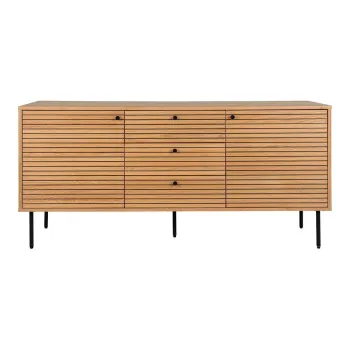 Comoda in culoare naturala joasa cu aspect de lemn de stejar 150x74 cm Kyoto - House Nordic imagine