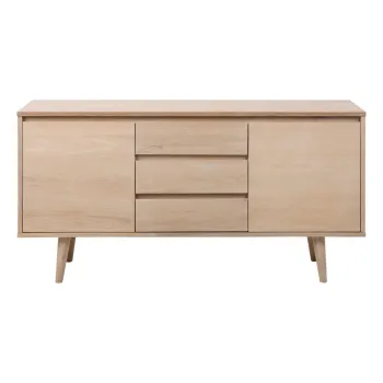 Comoda in culoare naturala joasa cu aspect de lemn de stejar 150x75 cm Nagano - Actona imagine