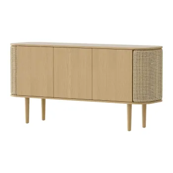 Comoda in culoare naturala joasa cu aspect de lemn de stejar 150x75 cm Treasures - UMAGE imagine