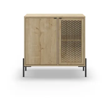 Comoda in culoare naturala joasa cu aspect de lemn de stejar 80x80 cm Inca - Marckeric imagine