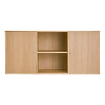 Comoda in culoare naturala joasa cu aspect de lemn de stejar suspendata 133x61 cm Mistral - Hammel Furniture imagine