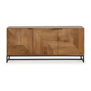 Comoda in culoare naturala joasa din lemn de mango 170x79 cm Nereida - Marckeric imagine