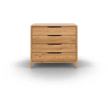 Comoda in culoare naturala joasa din lemn de stejar 95x80 cm Twig - The Beds imagine