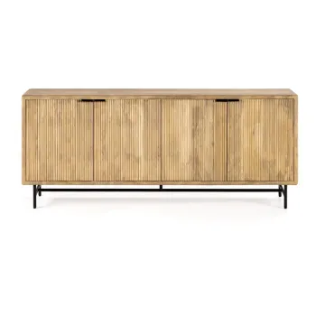Comoda in culoare naturala joasa din lemn masiv de mango 190x85 cm Mundra - Marckeric imagine