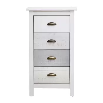 Comoda inalta cu 4 sertare Marckeric Romantica, 46 x 80 cm, alb - gri imagine