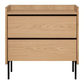 Comoda inalta cu aspect de lemn de stejar 80x82 cm Wrap - Bonami Selection imagine