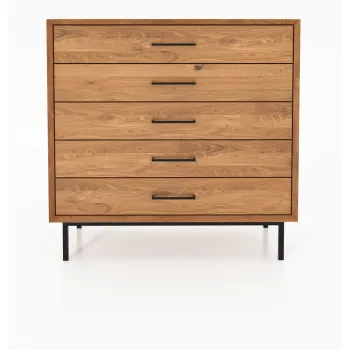 Comoda inalta din lemn de stejar 97x95 cm Abies - The Beds imagine